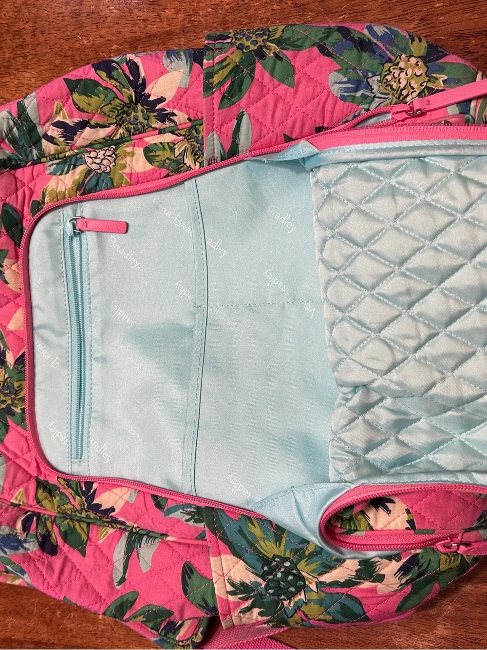 Vera Bradley Pink Quilted Campus Laptop Backpack Retired Tropical Paradise